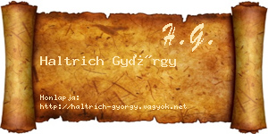 Haltrich György névjegykártya